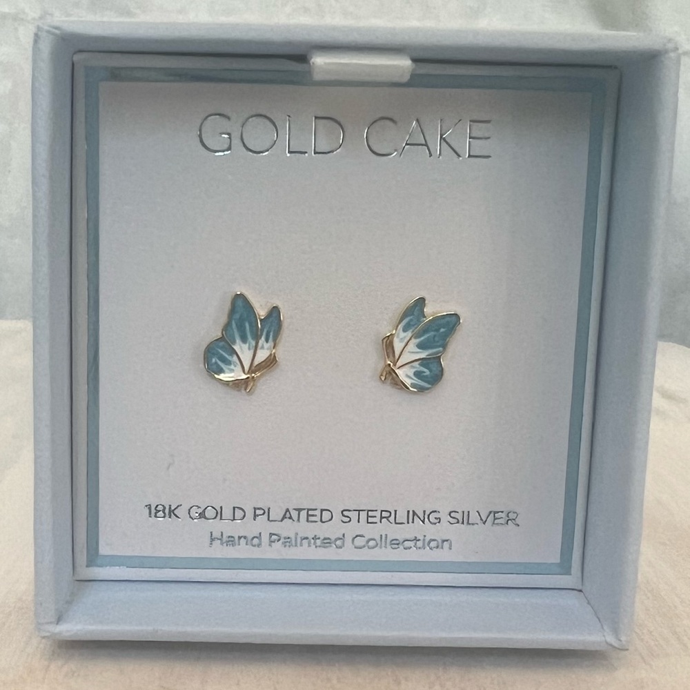 Gold Cake Butterfly Earrings